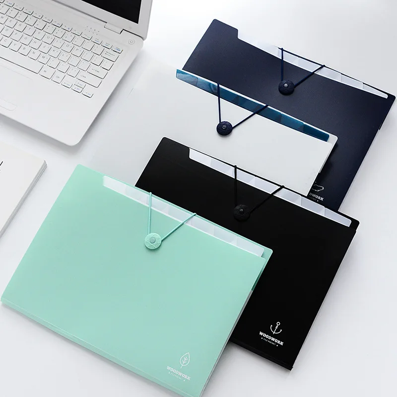 Creative Simple Senger Quality 8 12 buckle Folder Multi-Layer Test Paper Clip PP Material A4 Pattern Letter Paper File Wholesale