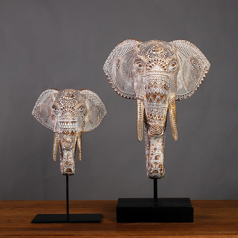 
custom elephant statues home decoration resin elephant head figurine office Ornaments 