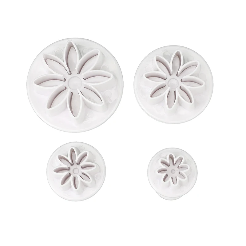 4-piece set Small Daisy spring mimics real cookie mold Baking tool Fondant tool Clay toy plastic cookie cutter