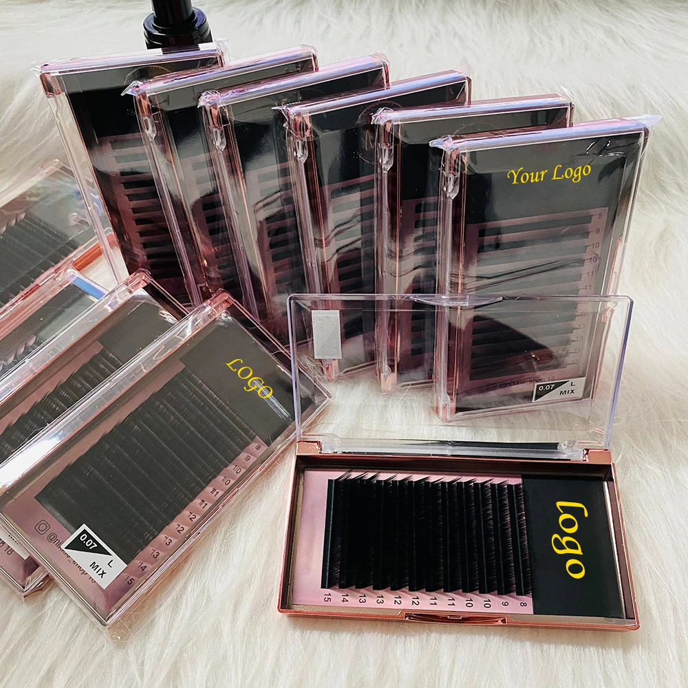 Individual Eyelash Extension Supplier 0.03 0.05 0.07 0.10 0.15 0.20MM Volume Eyelash Extension Kits Cashmere Lash Extensions