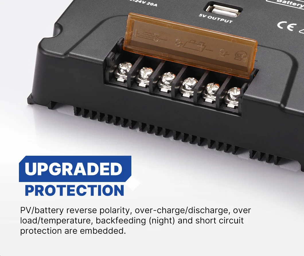 12V/24V 20A Regulator USB Port MPPT Solar Charge Controller