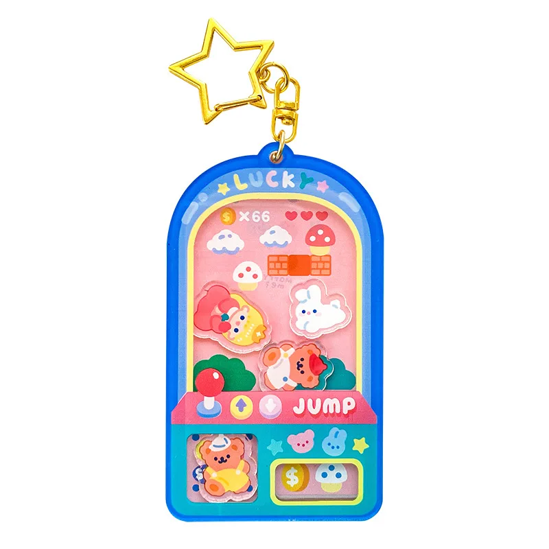 Clear acrylic charms custom keychain double sided machine recycled acrylic epoxy resin shaker