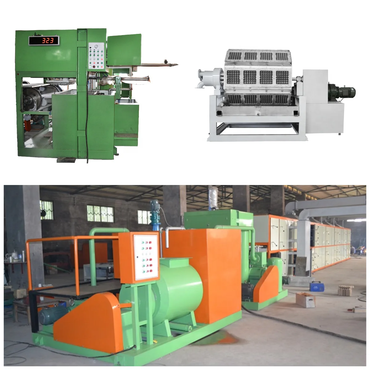 Waste Paper Recycling Pulp Molding Egg Tray Carton Box Making Production Line Machine for Farm Machinery