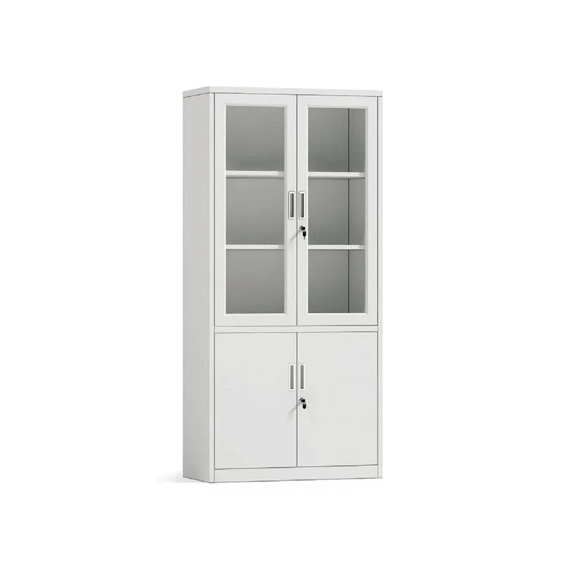 Filing Key Lock Storage Cabinet File Cabinet Metal Steel Good Quality Glass Door Metal with 4 Iron School Hostel Modern