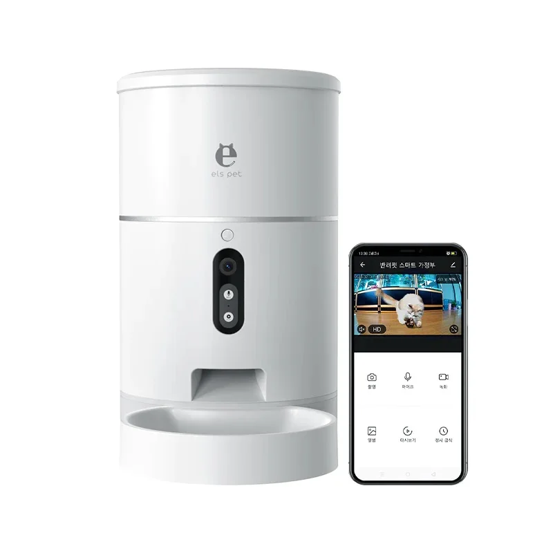 Умная Wi-Fi кормушка для домашних животных кошек маленьких собак автоматическая с камерой