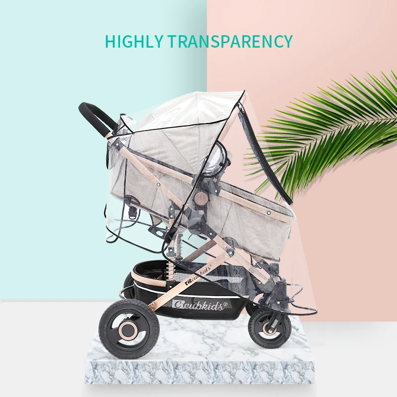 Universal Stroller Rain Cover, Weather Shield with Net for Baby Travel Windproof  Waterproof