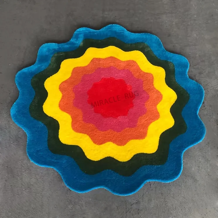 8 Ball Rug Round Eight Ball Non Slip Flocking Tufted Area Rug Handmade Decorative Carpet for Bedroom