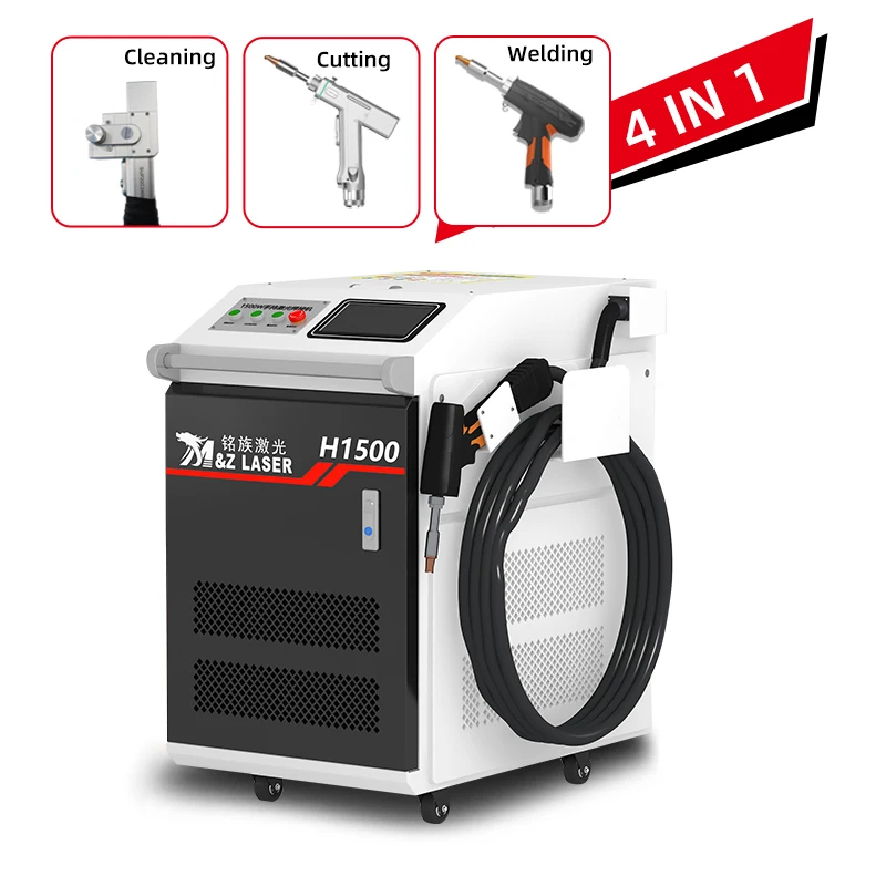 European Quality 1500W Metal 4 in 1 Steel Laser Welder Portable Handheld Laser Welding Cutting Rust Removal Cleaning Machine