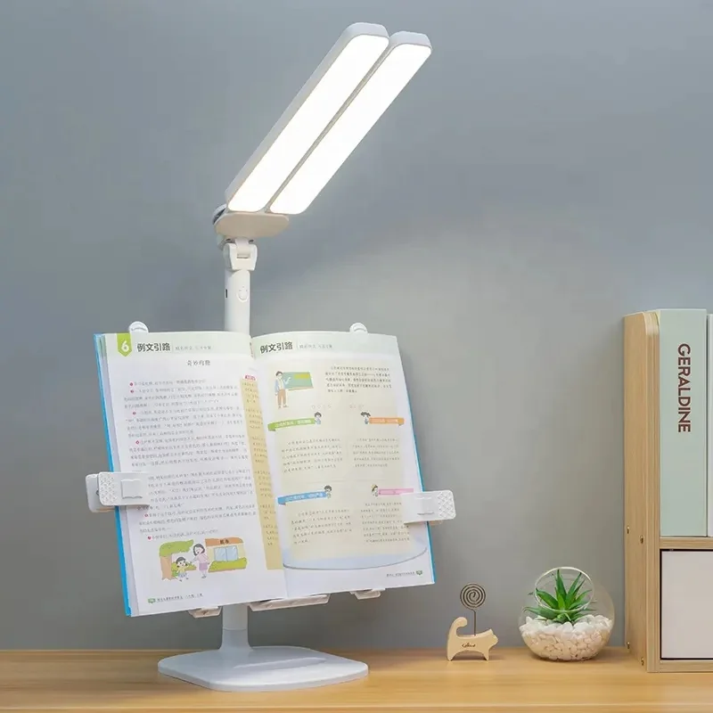 OEM Book Stand White Table Lamp 3 Brightness Adjustable LED Bookshelf Night Light Study Reading USB Student Charging Desk Lamp