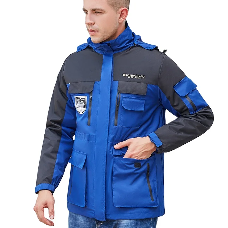 Winter outdoor assault male mid-length three-in-one two-piece detachable fishing ski suit