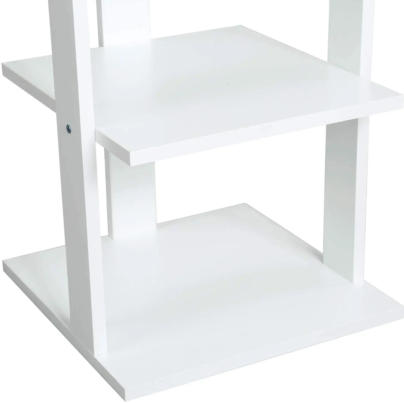 7-Tier  Rotate the Shoe Rack , Entryway Shoe Tower,Vertical Shoe Organizer, Wooden Shoe Storage Stand in White