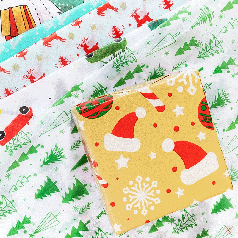 New Design Custom Vintage Christmas Decorations Print Logo Size Colored Luxury Wrapping Kraft Gift Paper Roll