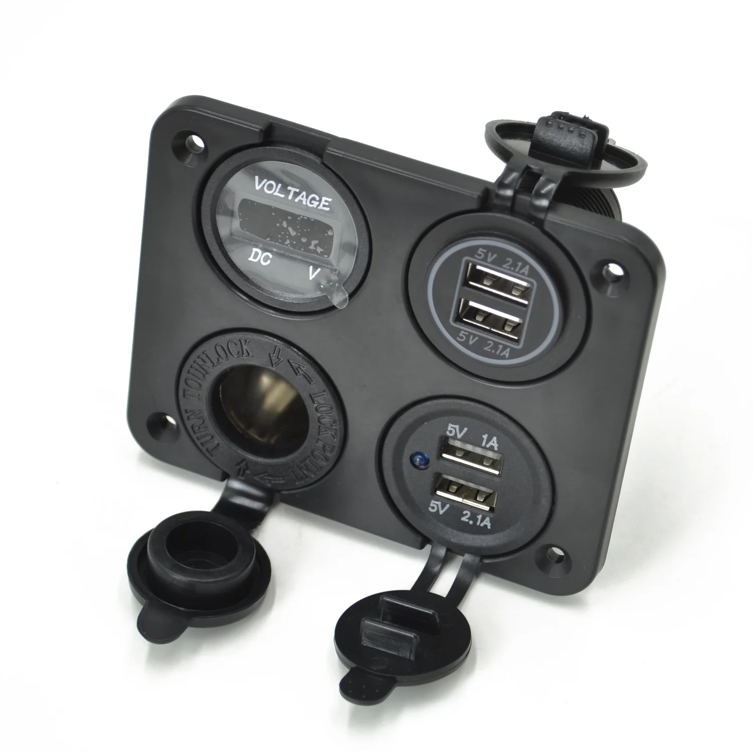 12 В двойная Водонепроницаемая прикуриватель с USB-разъемом, панель для модификации автомобиля с мониторингом напряжения для автомобиля, лодки, RV