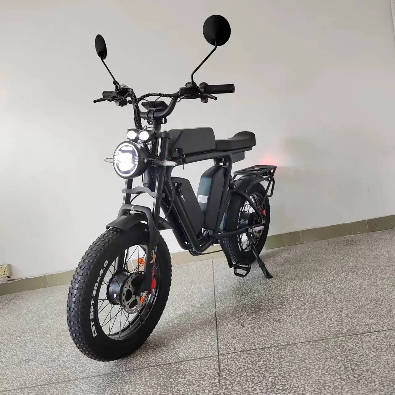 Электрический велосипед с двойным двигателем 52 в 2000 Вт тройная батарея 66 Ач полная подвеска масляный тормоз быстрый большой радиус действия толстые шины