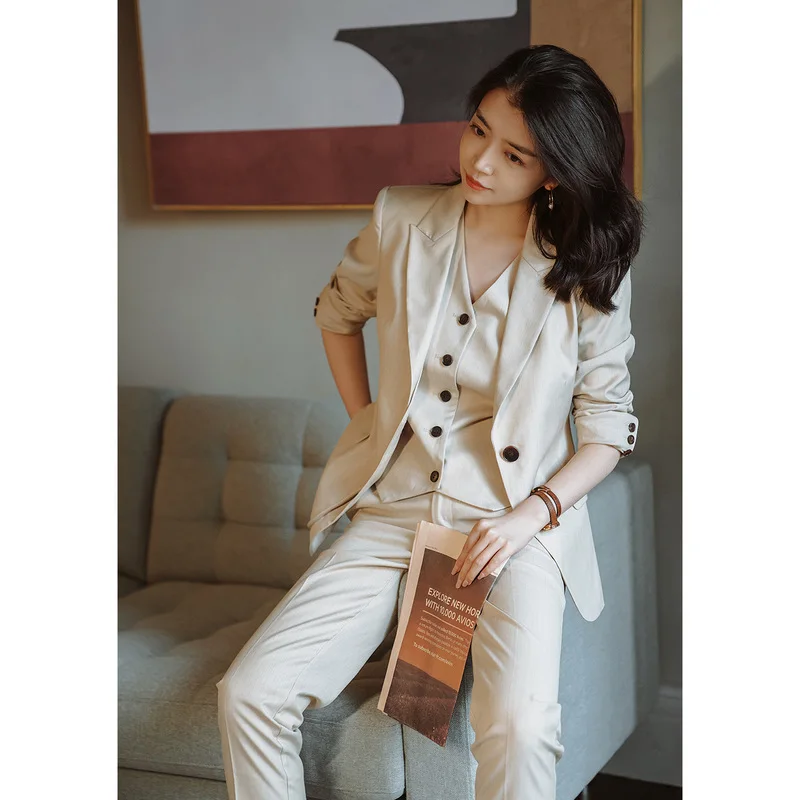 
Naivee high quality camel Blazer coat asymmetrical suit jacket women ladies blazers suits 