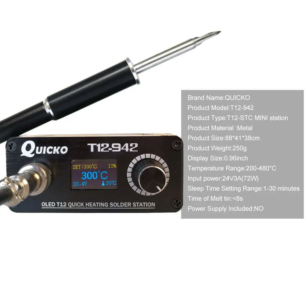  T12-942 мини OLED цифровая паяльная станция T12-M8 металлическая алюминиевая ручка с железными наконечниками без источника
