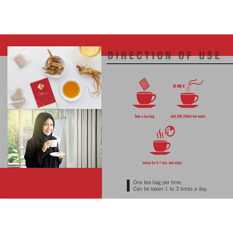 Factory Price Canada Premium Ginseng Herbal Tea Features with Relieve Body Fatigue and Provided Energy