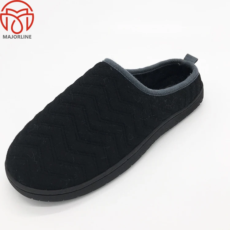 
custom winter warm indoor soft fleece casual slippers for men 