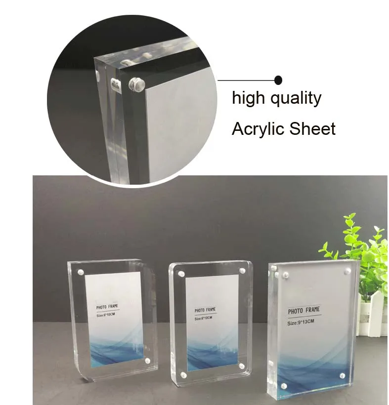 Ready to ship on stock fast dispatch Fashion acrylic 5x7 magnetic photo frame manufacturers