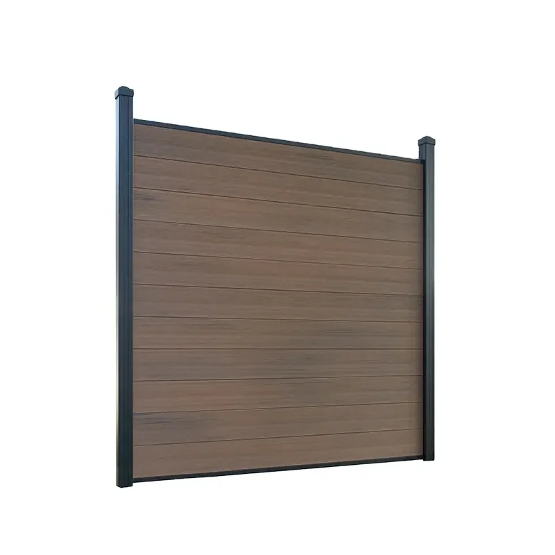 Easy Install WPC With Aluminum Post Wood Plastic Composite Garden WPC Outdoor Fence Panel