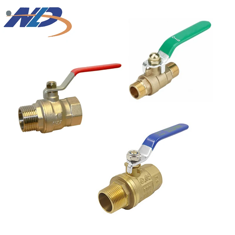 NLD Factory Directly 57-3 NPT 1/2' 3/4' Male Thread Forged Barbed Brass Ball Valve With Handle