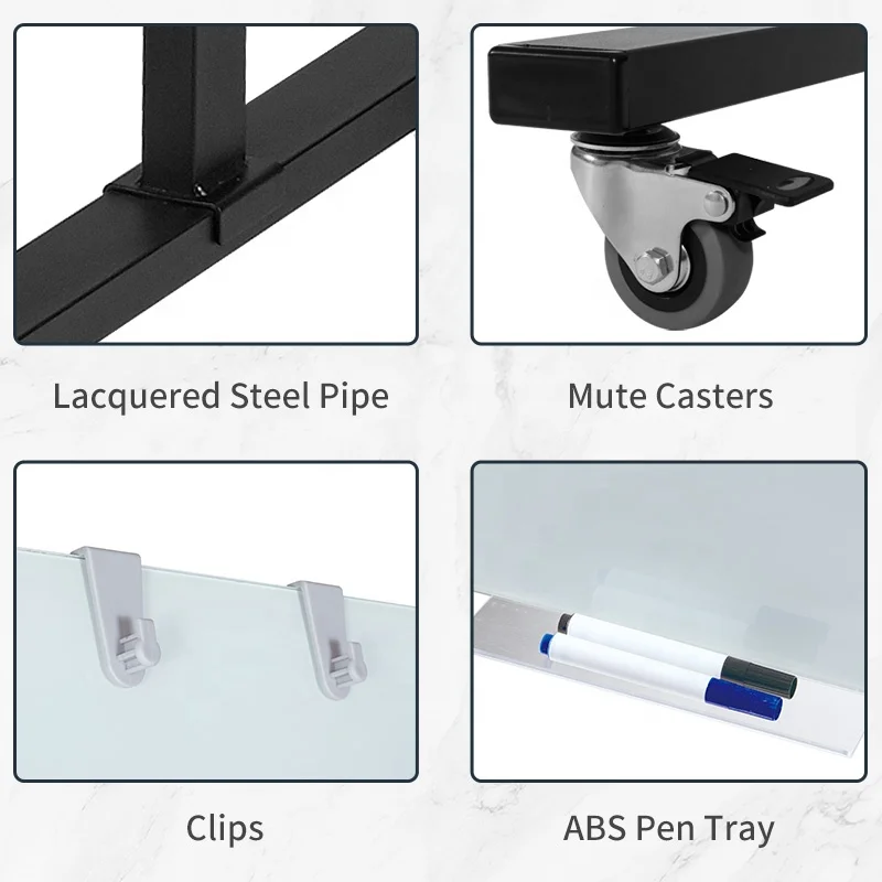 Free-Standing Magnetic Glass Whiteboard