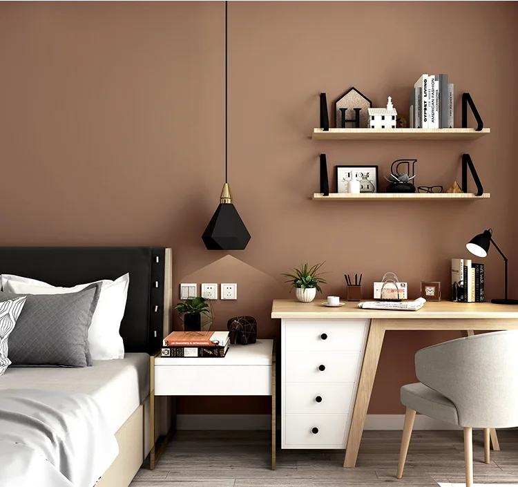 High Quality Bedroom Decor Waterproof Self Adhesive Solid Color Plain Sticker Wall Paper Rolls Peel And Stick Wallpaper