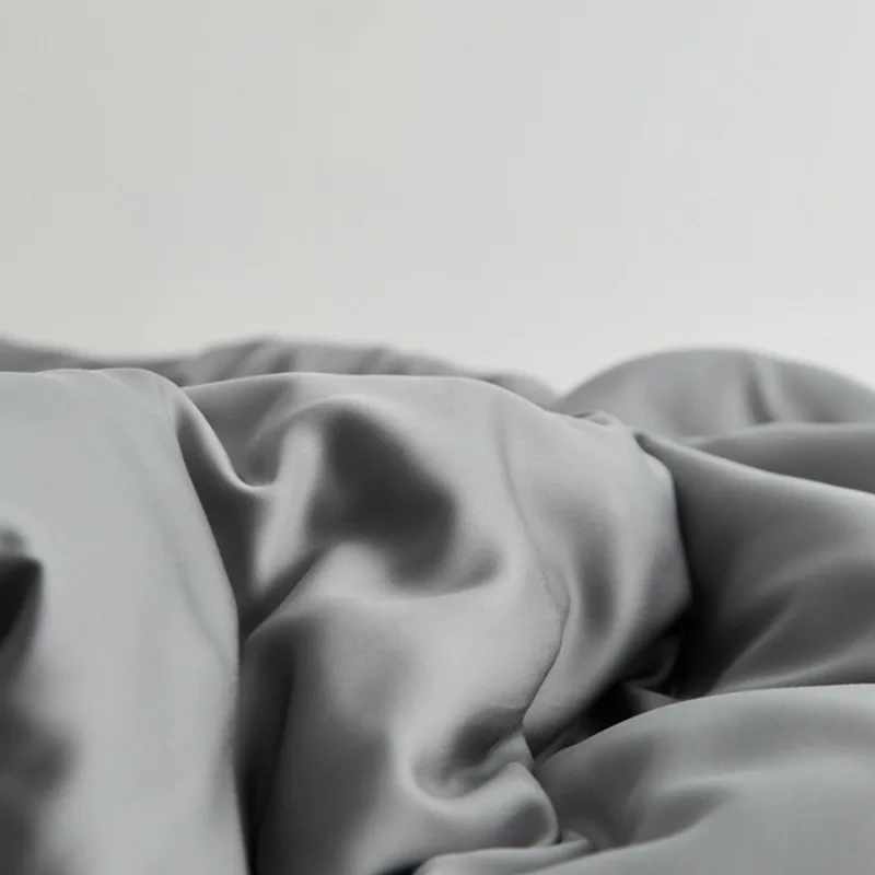 Luxurious Solid Bedding Queen Size Fitted Sheet Silk Bed Sheets Bedding Sets Luxury Tencel Duvet Cover Set