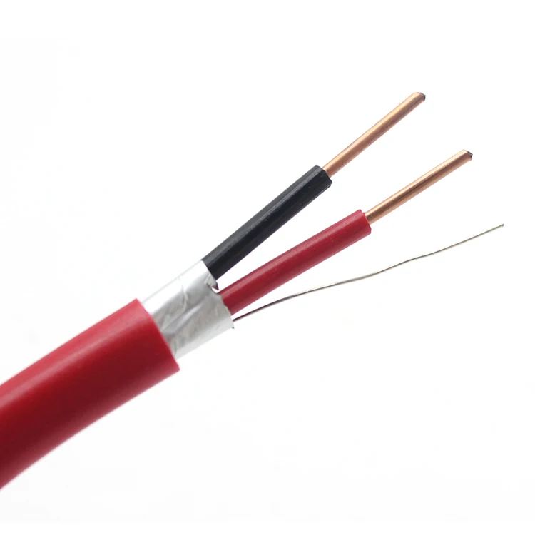 Красный чистая медь 2 жильный кабель 22 AWG ALARMA экранированный безопасности пожарной