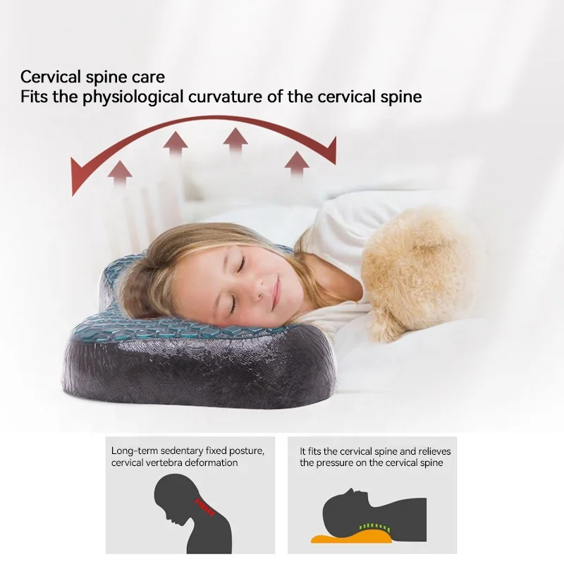 Memory Foam Pillow Factory price raw Comfort Relax reversible cooling gel memory foam Gel Bed Pillow