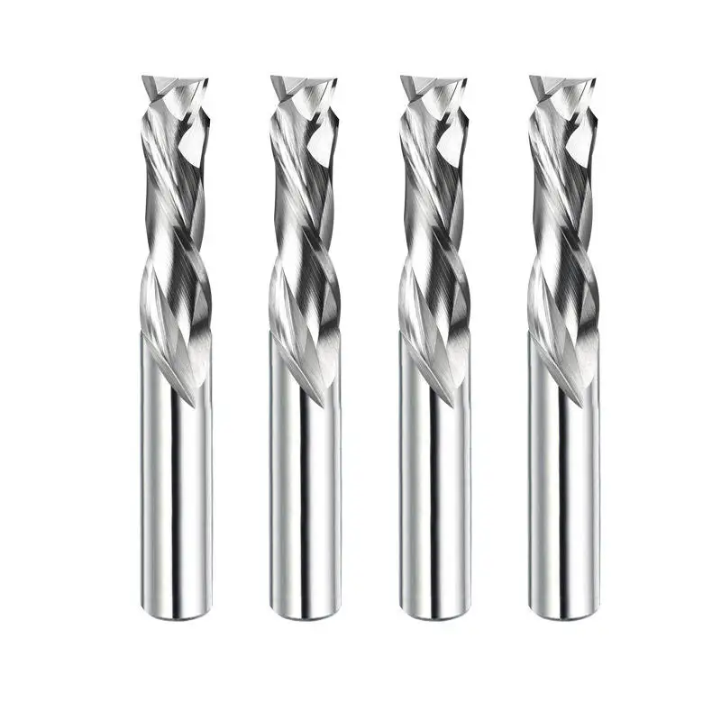 Manufacture Sharpener CNC Tungsten Carbide Engraving Carving 2 Flutes Compression Carbide Flat Milling Cutter for Wood