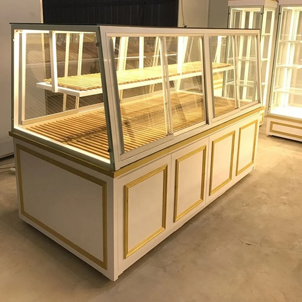 Bakery Cake Refrigerated Showcase Cake Cooler Fridge Round Front and Back Door without Wheel refrigerated showcase for cakes