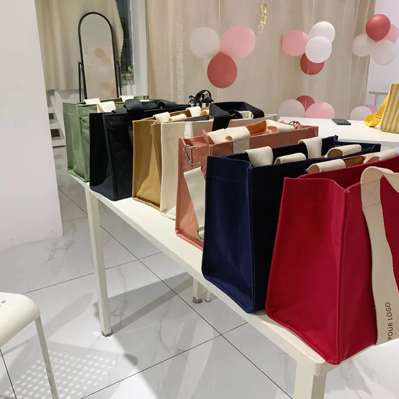 Wholesale canvas tote bag for logo reusable canvas tote bag Eco-friendly canvas shopping bag for woman