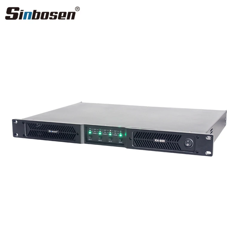 K4-800 Karaoke Digital Outdoor 4 Channel Pa Class D 1U Amplifier 1200W X 4 Sound Amplifier 1200W