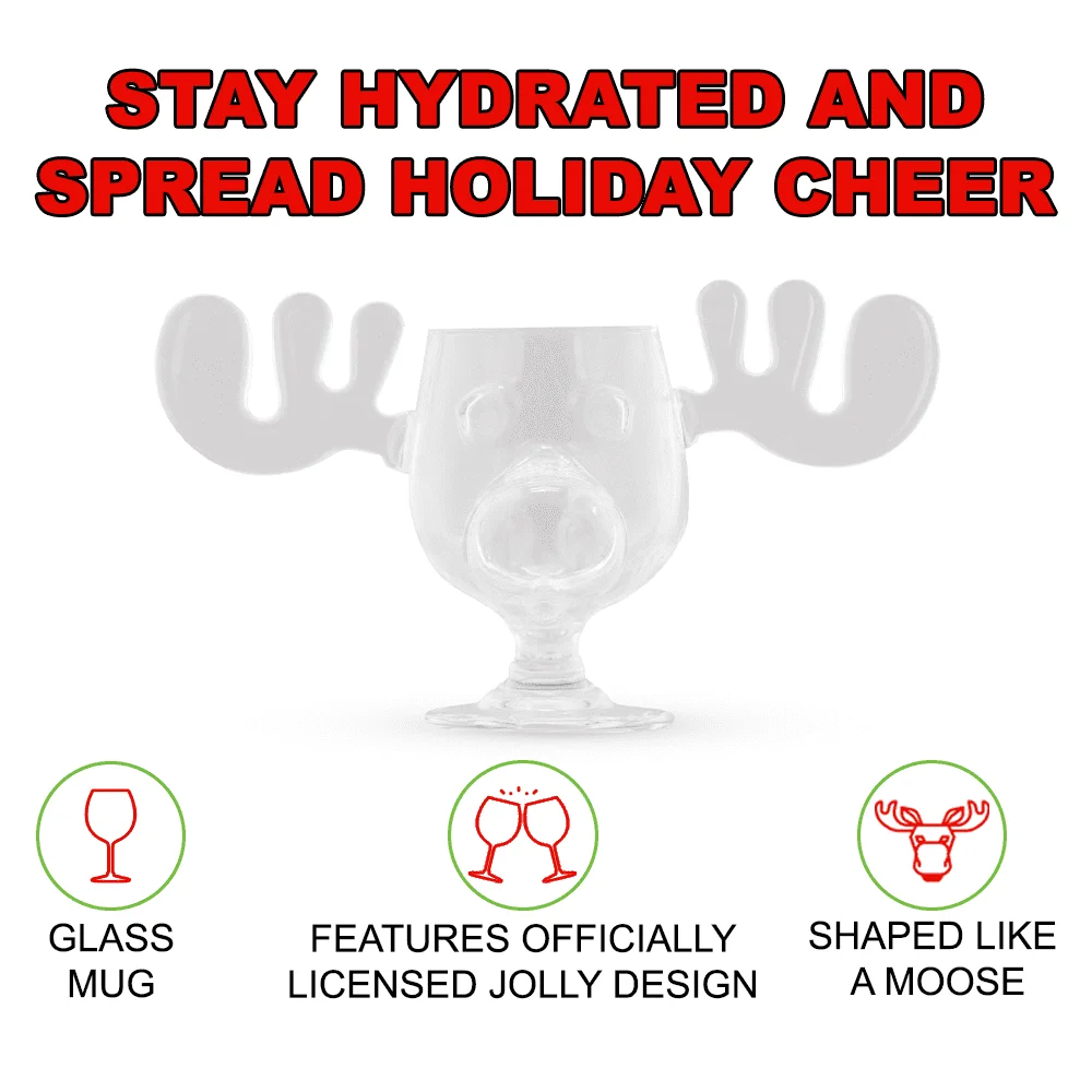 Christmas Vacation Clear Glass Moose Mug