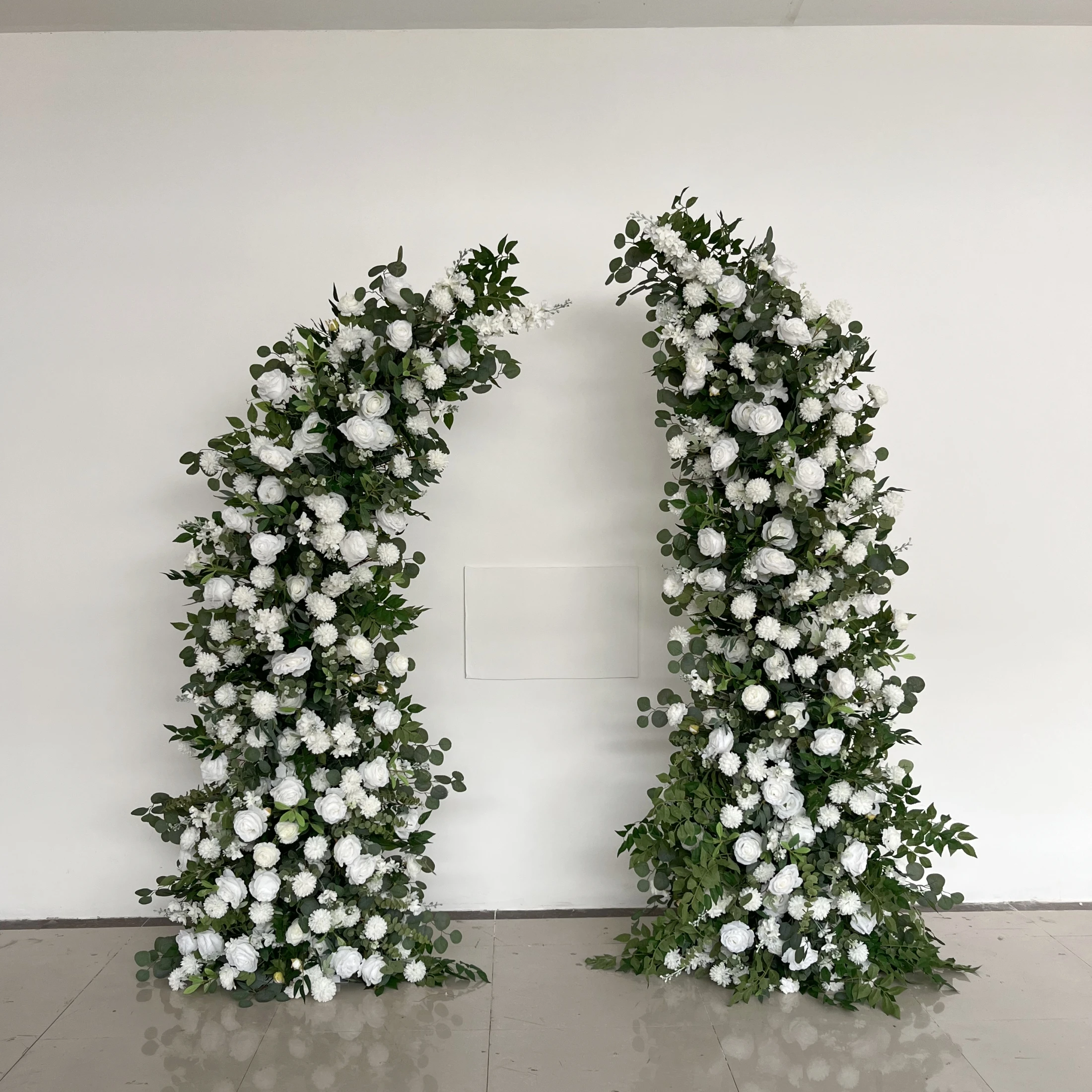 Event Wedding Hall Decoration Flowers Artificial White Rose Flower Stand Ornament Flower Arrangements Wedding Arch Backdrop