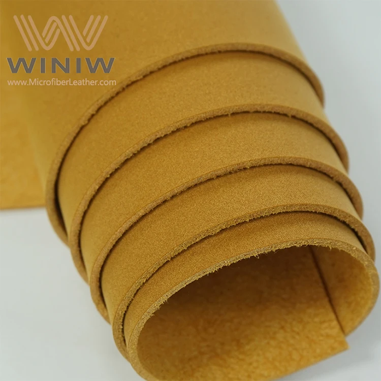 Microfiber Leather Supplier Wholesale Synthetic Microfiber Yellow Nubuck Leather