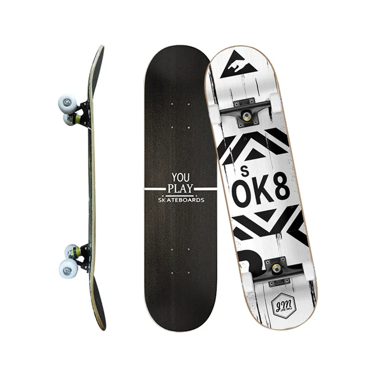 32' Skate Board 7 Ply Maple Deck Indy Truck Outdoor Carving Surfing Longboard Complete Double Kick Skateboard Cruiser