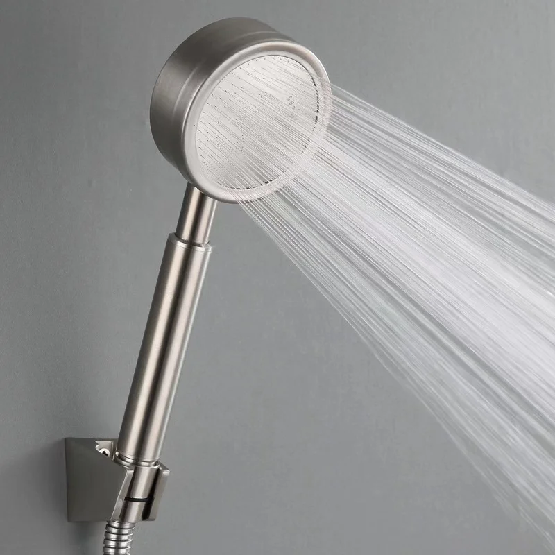 304 Stainless Steel Brushed High Pressure Shower Head Water Saving Durable Handheld for Bathroom Pressurized