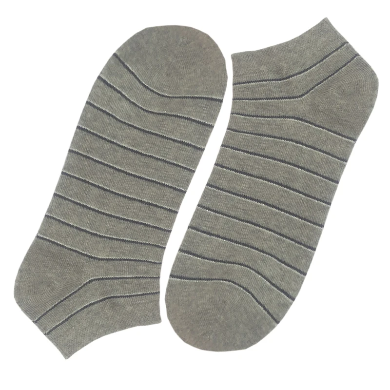 
Silver Striped Cotton Hosiery Spring and Autumn Gray Low Cut Socks Women Socks 