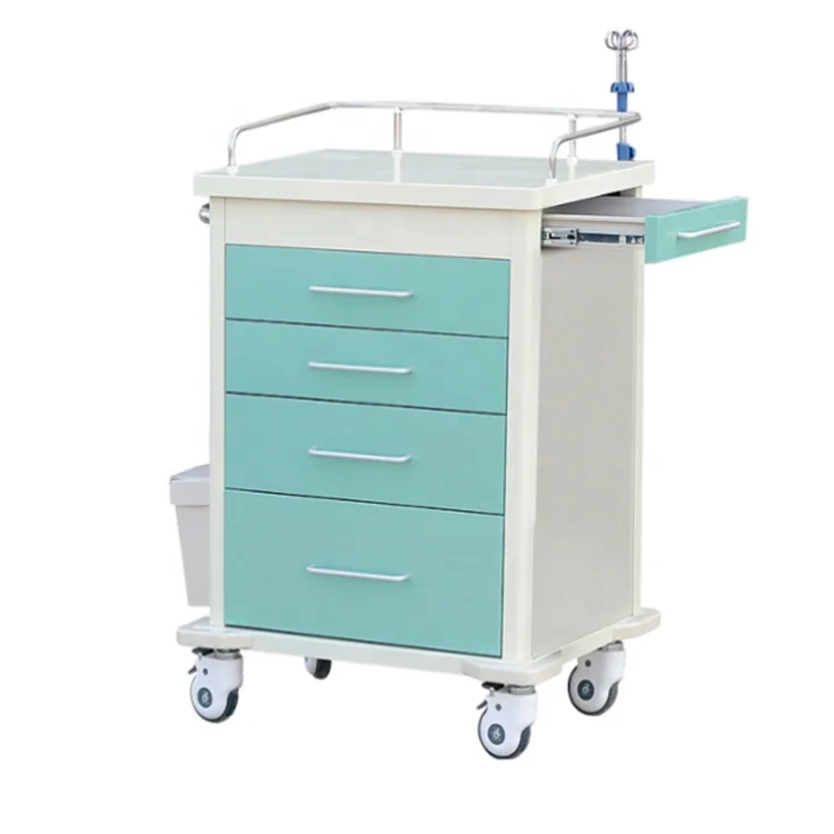 
ABS Material Hospital medical instrument drug trolley with wheels 