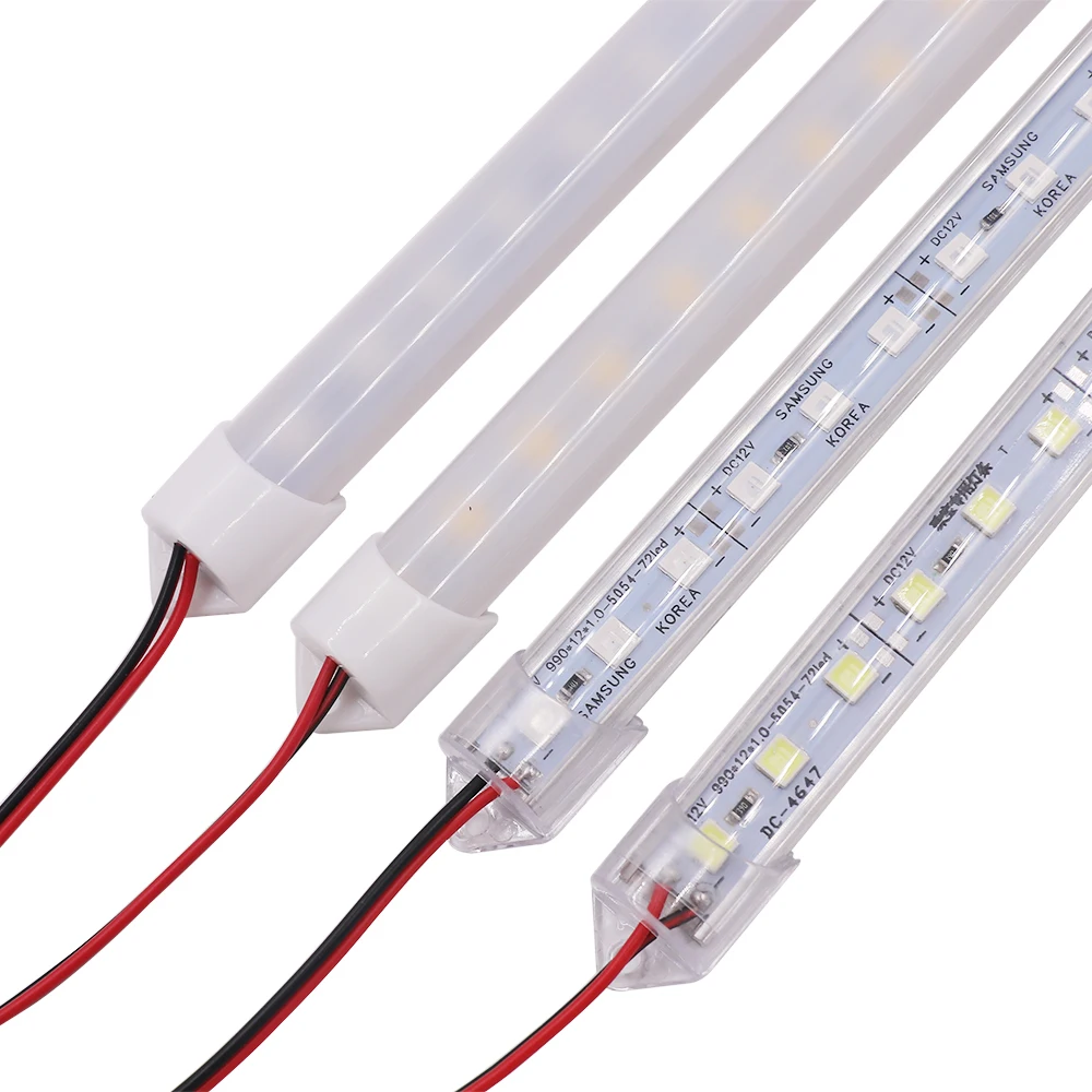 5054 SMD 25 см 18 светодиодных ламп под шкафом DC 12 В светодиодные алюминиевые лампы для холодильника полосы высокой яркости неводонепроницаемый жесткий свет