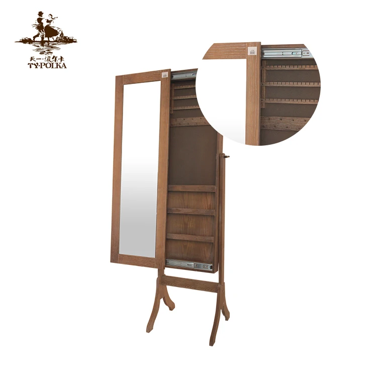 Высококачественный и последний дизайн стоячий зеркальный ювелирный шкаф с замком