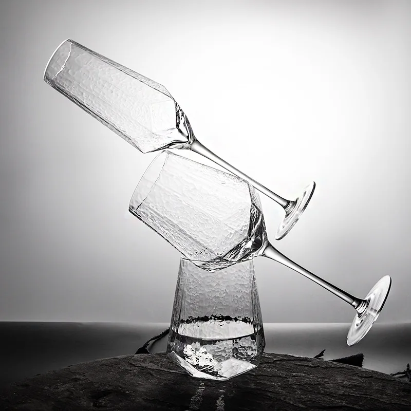 Hot Sale 2021 Wholesale Custom Clear Drinking decorated Tasting Great Gift  crystal coloured wine glasses