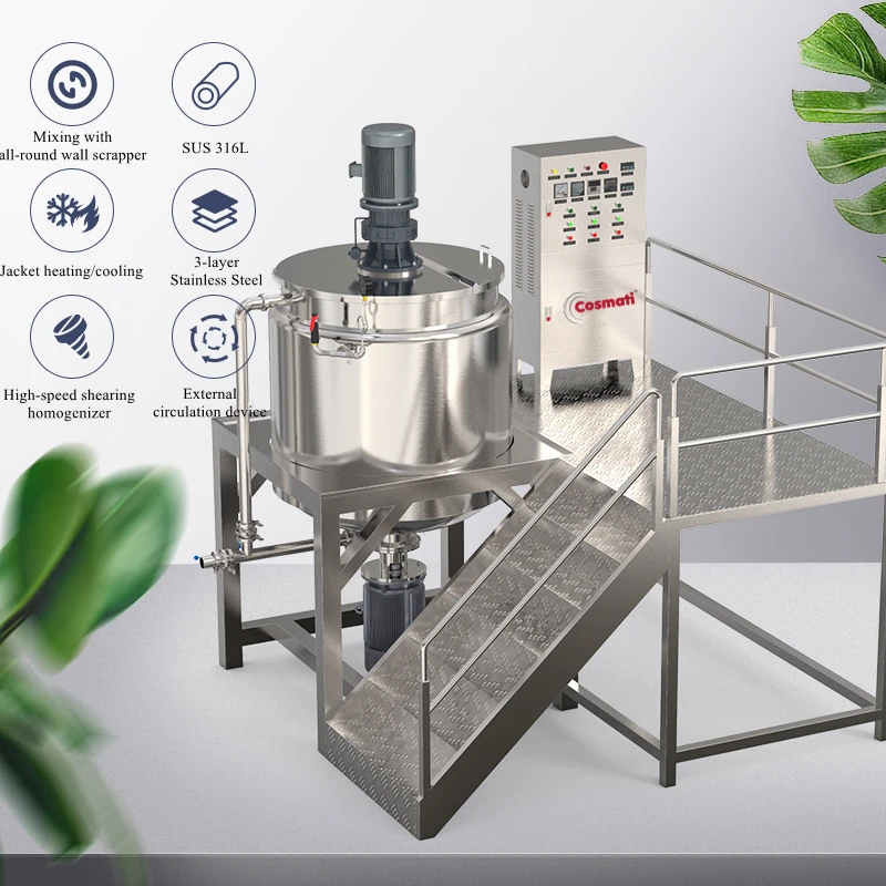 Cosmetic Processing Machine Stainless Steel Homogenizer Mixing Tank Liquid Soap Detergent Mixing Blender