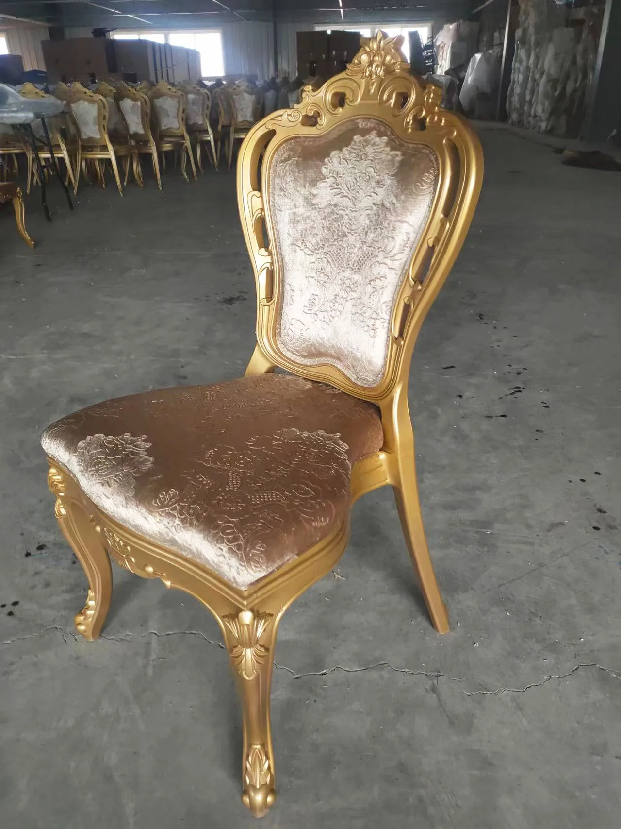 Event wedding banquet dining gold resin King louis chairs