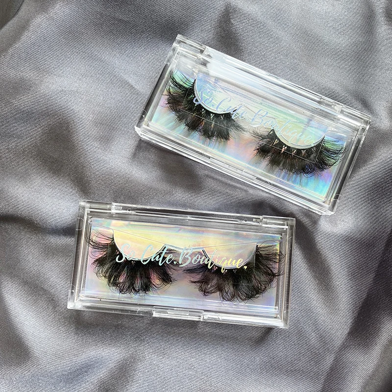 Create your own lashes bulk wholesale 25mm fluffy 3D mink eyelash private label lash cases boxes vendors