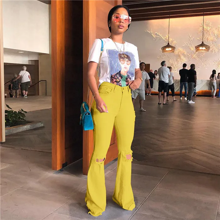 M159-clothing vendor vintage  flare pants bell bottoms ladies white jeans