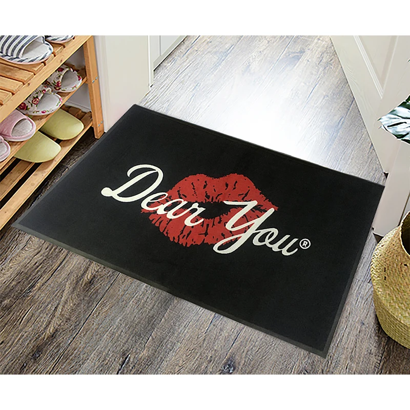 2024 New Style Anti Slip Velour Or Loop Pile Entrance Dust Control Welcome Logo Rubber door Mat