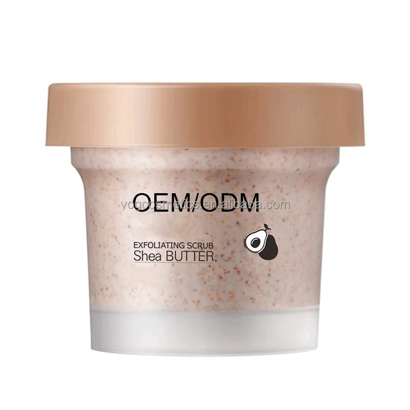 Private Label Walnut Body Scrub Removes Dead Skin Nourishing Moisturizing With Vitamin E Soft Smooth Face Scrub